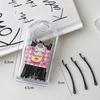 30Pcs/box Black Straight Wave Hairpins Korean Versatile Bangs Hair Clips for Children Women's Boxed Metal Bobby Pin Barrette