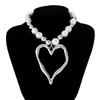 Unique Irregular Heart Pendant Necklace Fashionable Beads Necklace Stylish Neck Jewelry Suitable for Various Occasions
