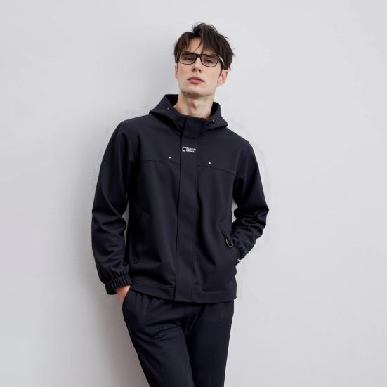 Couple Waterproof Jacket Hooded Long Sleeve Spring Autumn Casual Jacket with Pockets Solid Color Outdoor Travel Outerwear