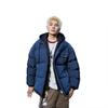 Mens Striped Color Block Outdoor Padded Jacket Warm Hooded Fake Two Piece Coat