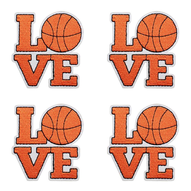 10pcs Wholesale Sports Theme Embroidered Patches On Clothes Jackets Cartoon Basketball Decoration Iron On Patches For Clothing 