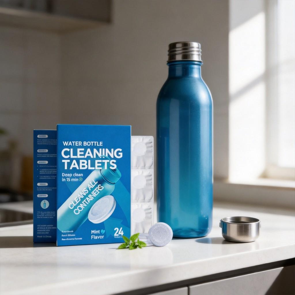 Limescale And Stain Remover Tablets For Water Bottles With Active Cleaning Formula