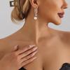 LATS Metal Pearl U-Shaped Drop Earrings for Women Minimalist Silver Asymmetric Square Ear Buckle Jewelry Gifts