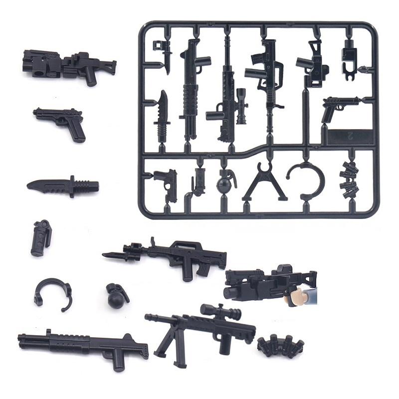Mini Action Figures Military Weapons Pack MOC SWAT Unique Forces Soldier Guns Contemporary Police City Army Constructing Block Bricks Toy