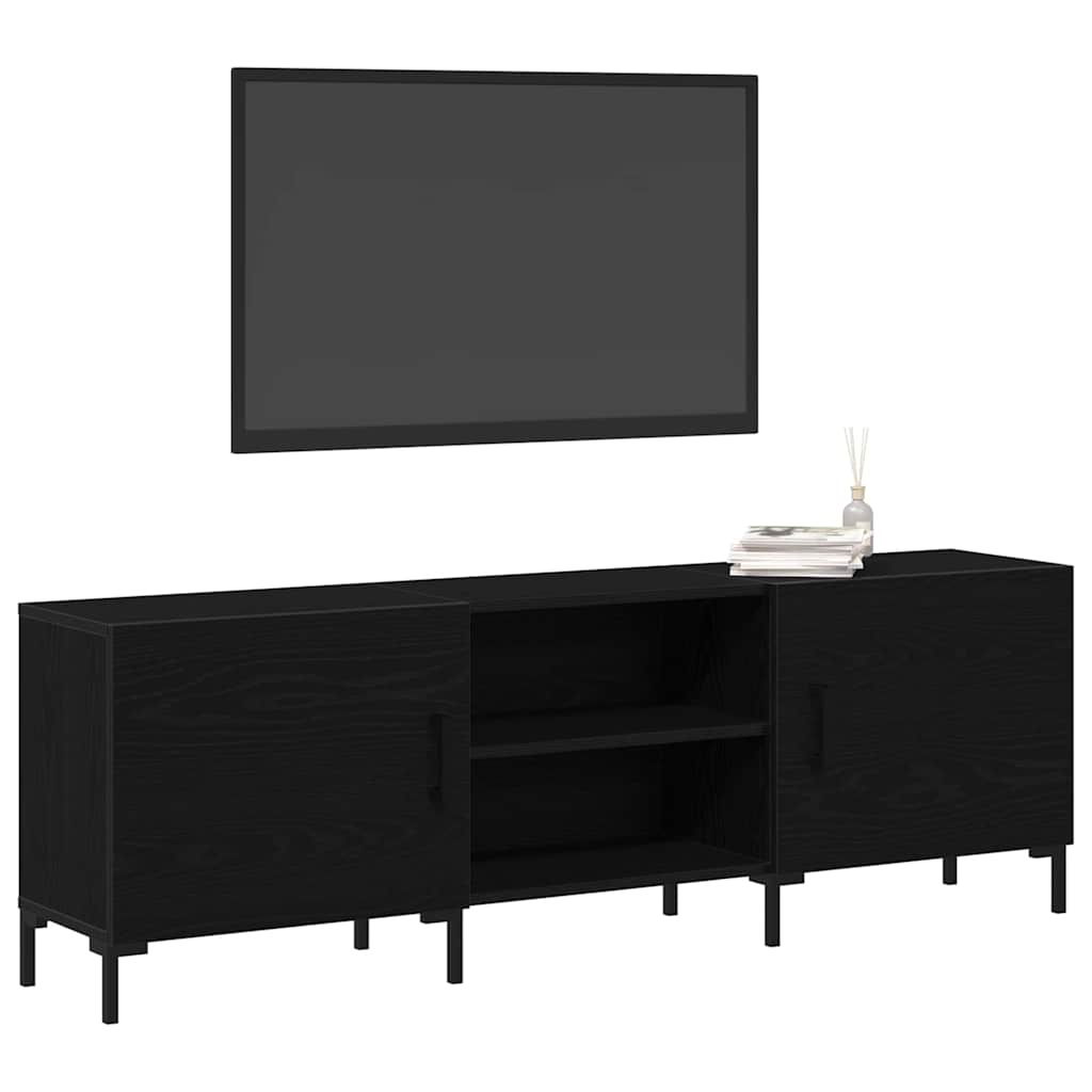 TV Cabinet Set Black Oak Effect 150 X 30 X 50 Cm