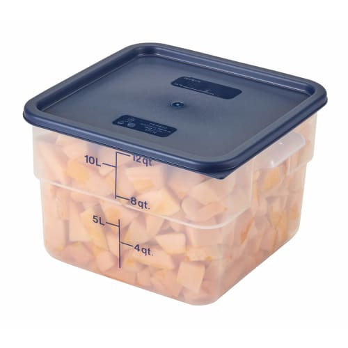 CAMBRO Square Food Container, 12SFSPP, Translucent Polypropylene, Made In the USA, AHC385
