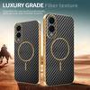 For Samsung Galaxy S25 Edge Phone Case Carbon Fiber Textured Electroplated TPU Back Cover
