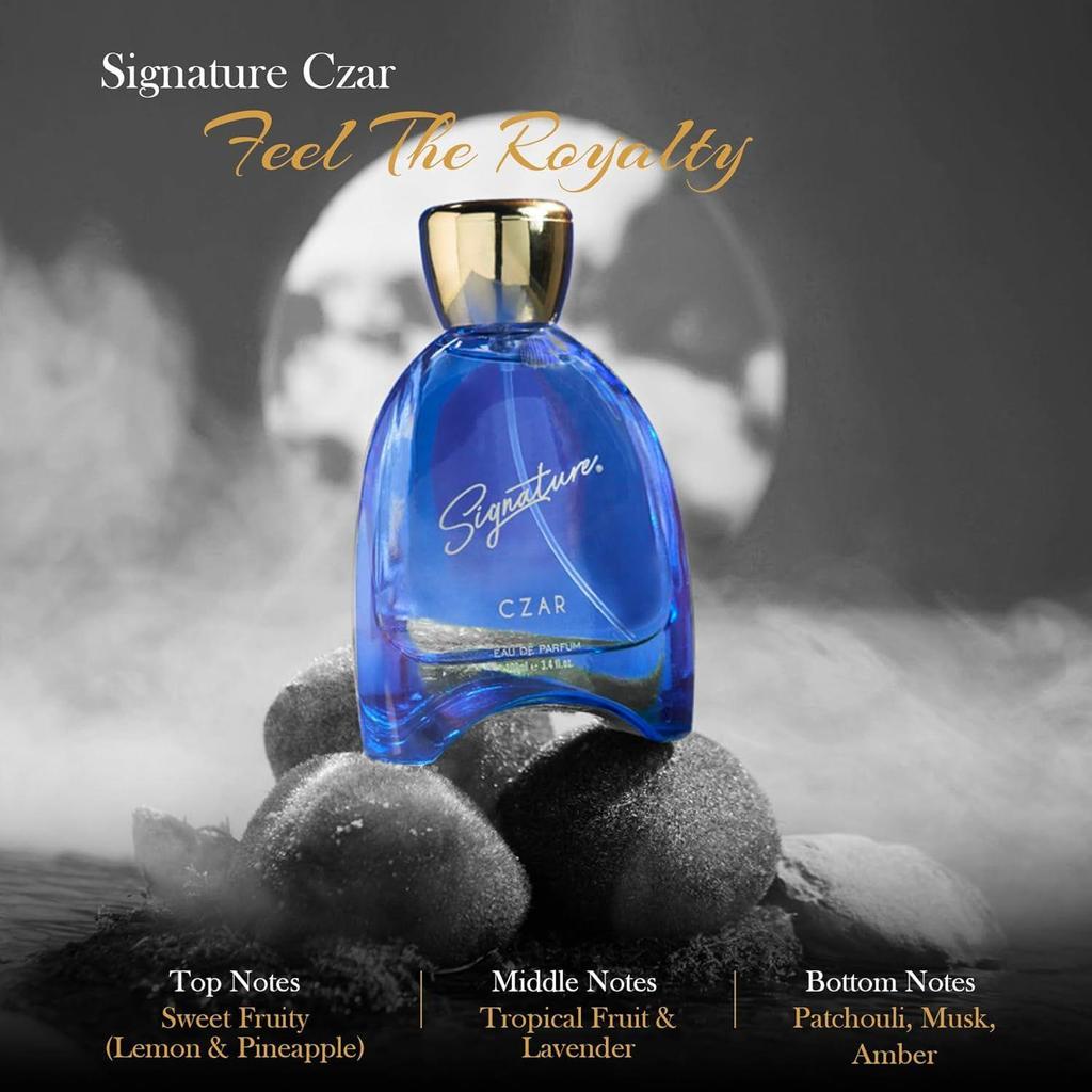 Signature Royal - CZAR Eau de Parfum for Men - 100ml | Long Lasting Luxury Lavender, Patchouli Fragrance, Floral Scent