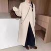 Comes with A Small Cross-body Bag. Designed with A Stand-up Collar and Double-sided Wool Coat. Medium-length and Slimming Woolen Coat for Women.