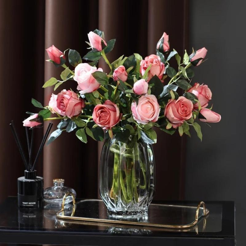 Two Artificial Flowers, Rose Silk Flowers, Home and Wedding Decoration Artificial Flowers, Dried Flowers, Bouquets, Living Room and Table Flowers