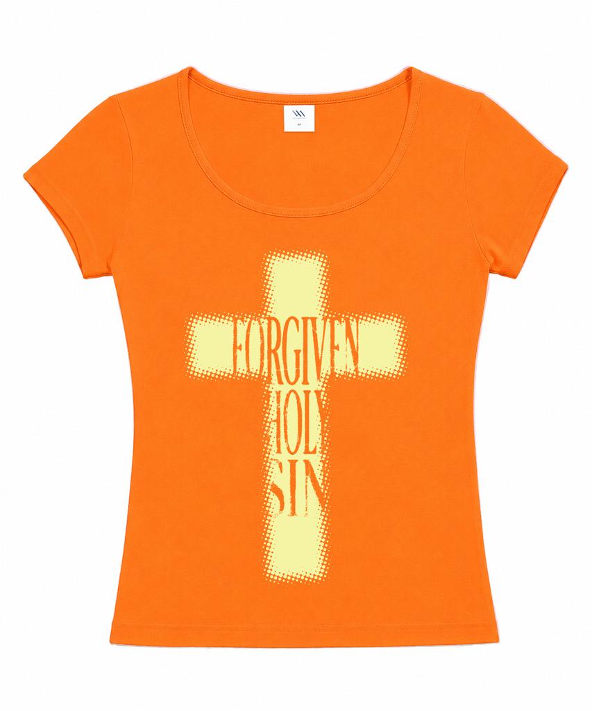 VENHIT Holy Sin U-Neck Slim Fit Short Sleeve T-Shirt