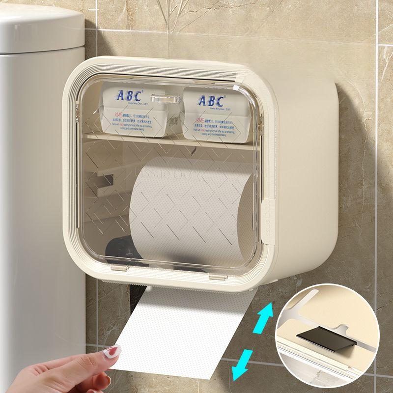Toilet Tissue Box Toilet Paper Storage Rack Wall Mounted Toilet Tissue Box No Punching Required