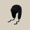 Korean Teddy Fleece Earmuff Hat for Women - Winter Warm Knit Cap, Slim Face, Versatile Wool Hat