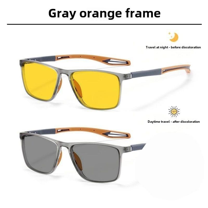 Night Photosensitive Color Changing Sports Glasses for Men, Fashionable and Trendy UV Resistant Glasses, Night Vision Goggles