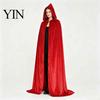 Unisex Hooded Cloak for Halloween Adults Cloak, Velvet Vampire Wizard Cape, Renaissance Masquerade Party Outfit Prop Medieval Costume Witch