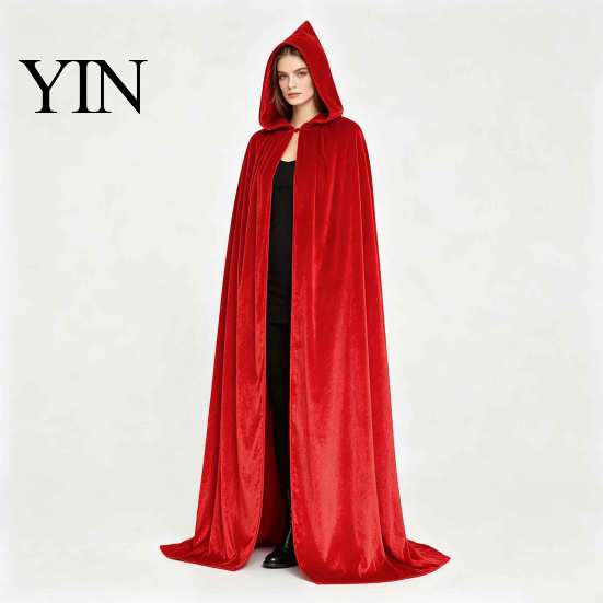 Unisex Hooded Cloak for Halloween Adults Cloak, Velvet Vampire Wizard Cape, Renaissance Masquerade Party Outfit Prop Medieval Costume Witch