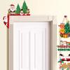 2pcs Christmas Gingerbread Man Wooden Door Frame Decor Christmas Gingerbread Man Candy Door Toppers for Home and Office