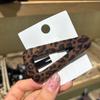 Leopard Print Fashionable BB Hair Clips: Pair of Stylish Japanese-Korean Adult Bangs Clips - Simple & Cute.