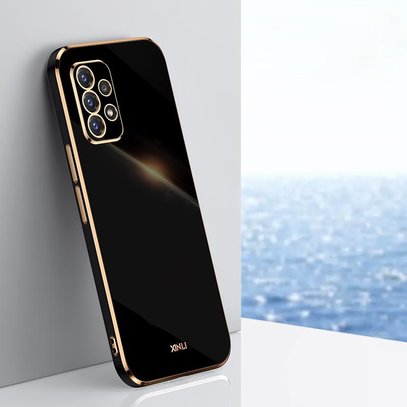 Custodia per Telefono con Cornice Placcata Per Samsung Galaxy A72 A52 A32 4g A22 A53 5g A 72 52 32 22 2021 Lusso Cover Posteriore in Silicone