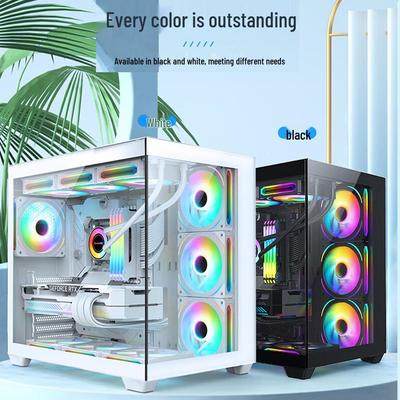 ATX6 Water-Cooled Desktop Computer with Large Sea View Case and Full-View Support for 360 Water Cooling