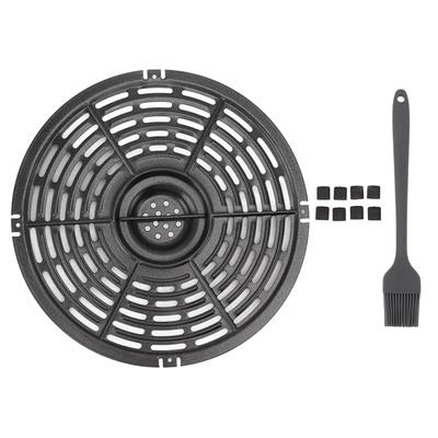 Fryer Replacement Tray with Silicone Brush Silicone Sleeve Round Nonstick Fryer Plate for Kitchen