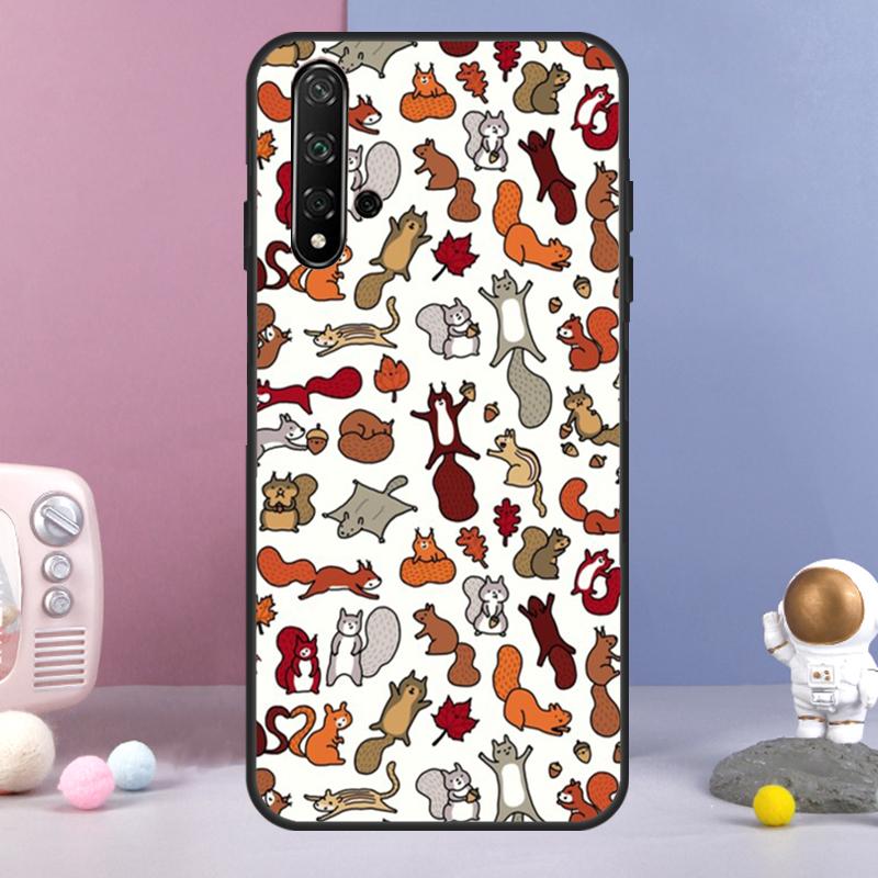 

Cartoon Animal Squirrel For Huawei Nova Y60 Y61 Y70 Y72 Y73 Y90 Y91 9 10 SE 7i 8i 11i 12i P30 P40 Lite P60 Pro Case Nova 9 SE