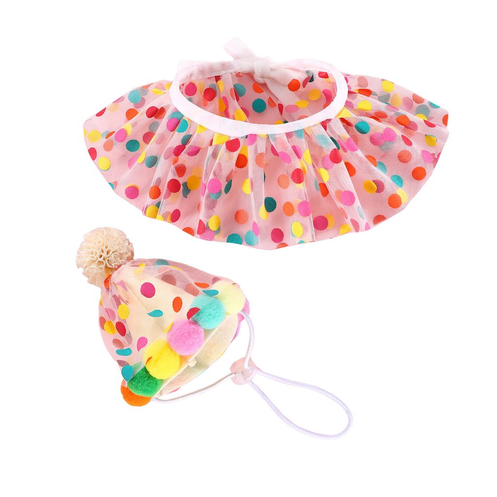 Cat Hat Bandanas Set for Birthday Celebration Costume Headwear Small Dogs Festival Party Props Princess Suit Accessories