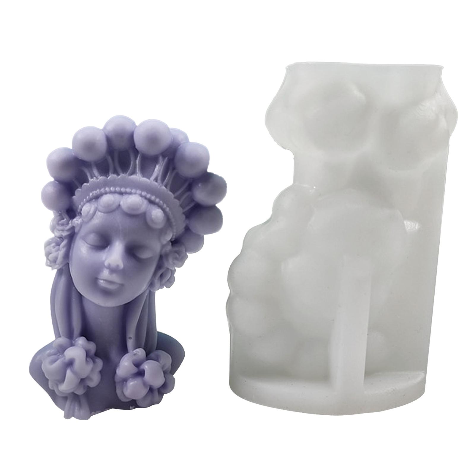 

3D Pretty Girl Candle Silicone Mold for Handmade Desktop Decor Gypsum Epoxy Resin Aroma Candle Mould for Home Decoration 1