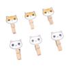 100PCS Cat Clothes Pins Cute Cartoon Beech Wood Multifunctional Laundry Clothes Pins