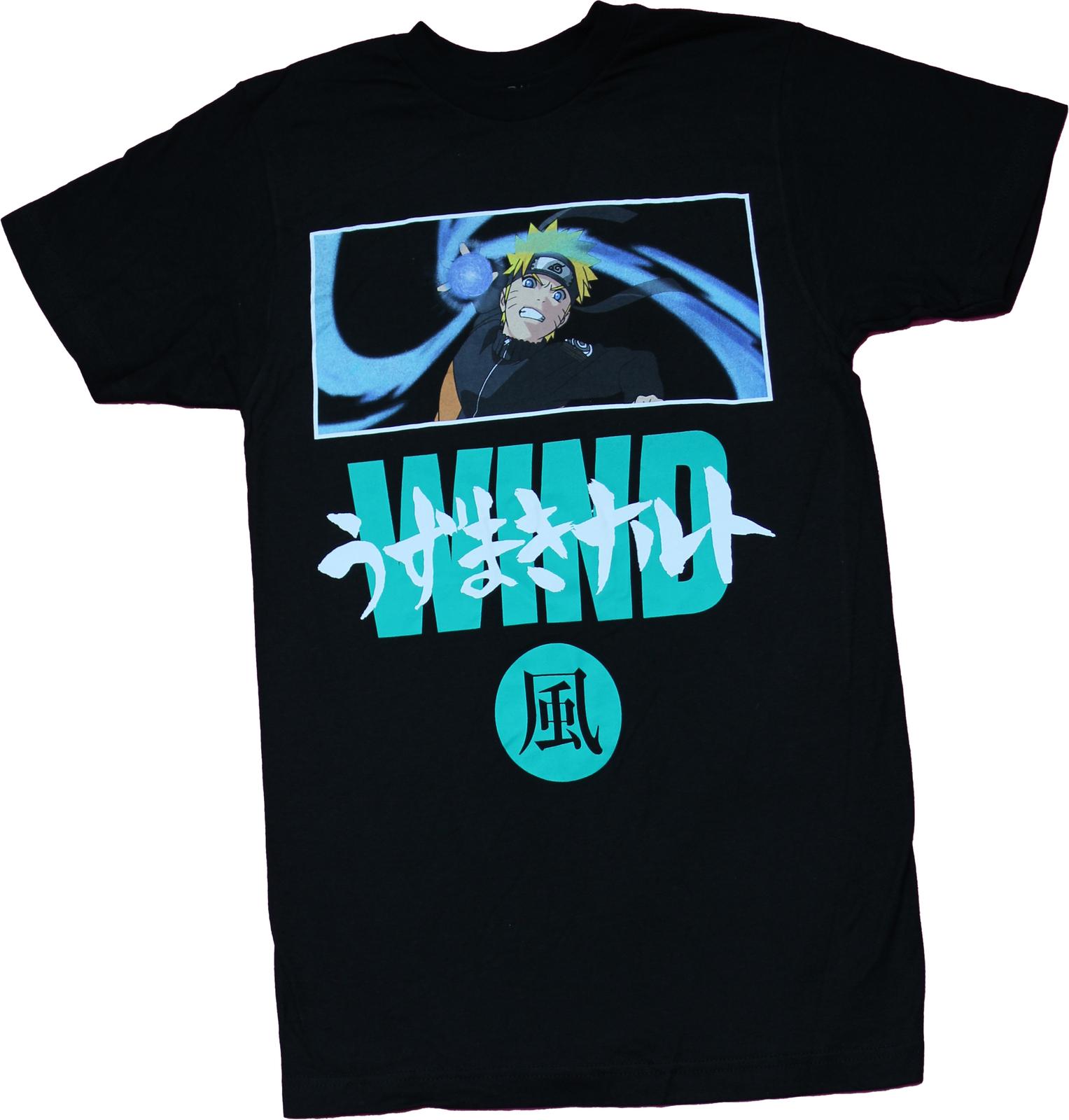 Naruto Shippuden Mens T-shirt Wind Ball Attack over kanji XXXXL