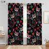 Halloween Christmas Skull Rose Drapes Retro Hippie Horror Tricky Secret Room Bar Bedchamber Holiday Decorationative Drapes