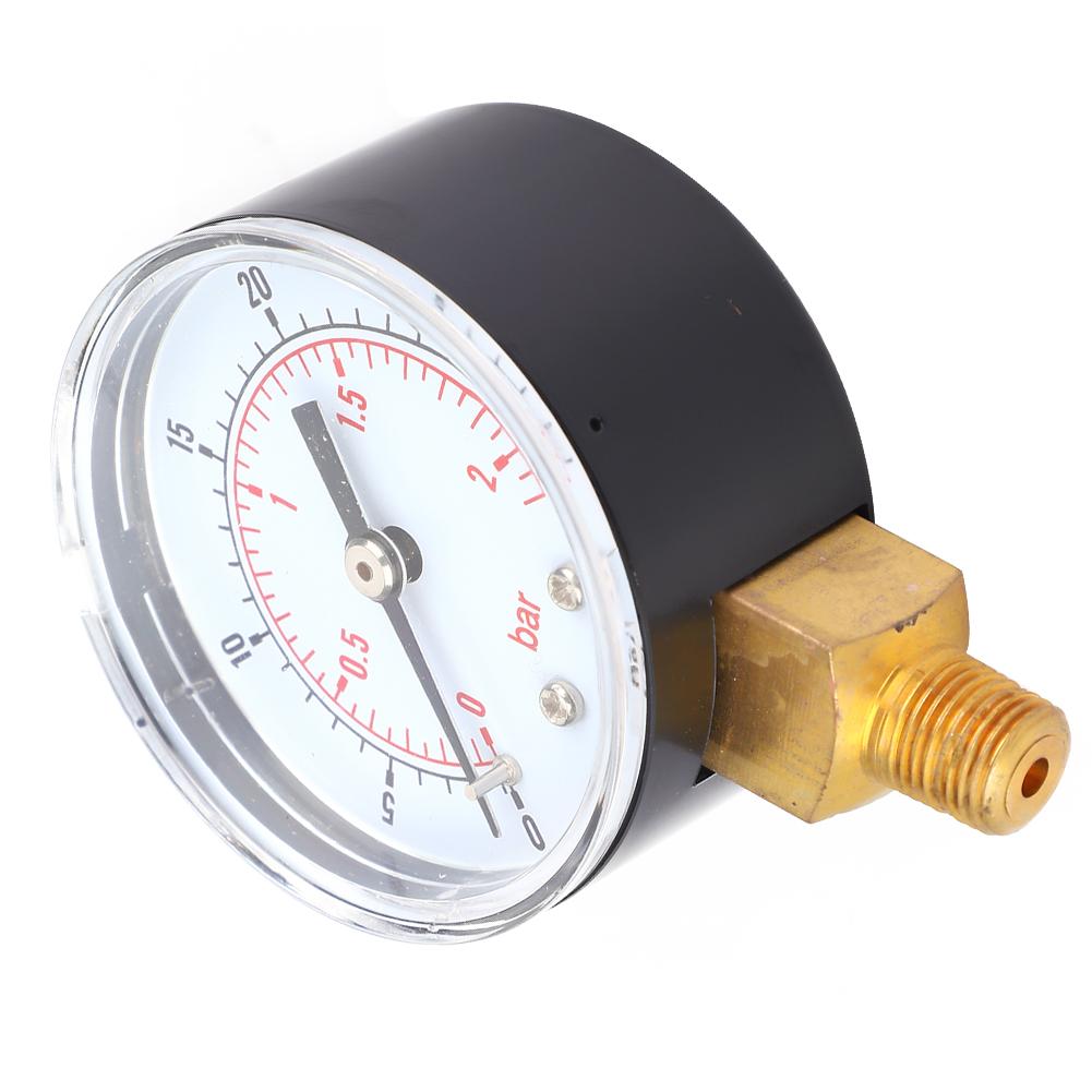 Pressure Gauge 50mm Dial 18 BSPT Bottom Connection for Air Water Oil Gas (030PSI 02Bar )