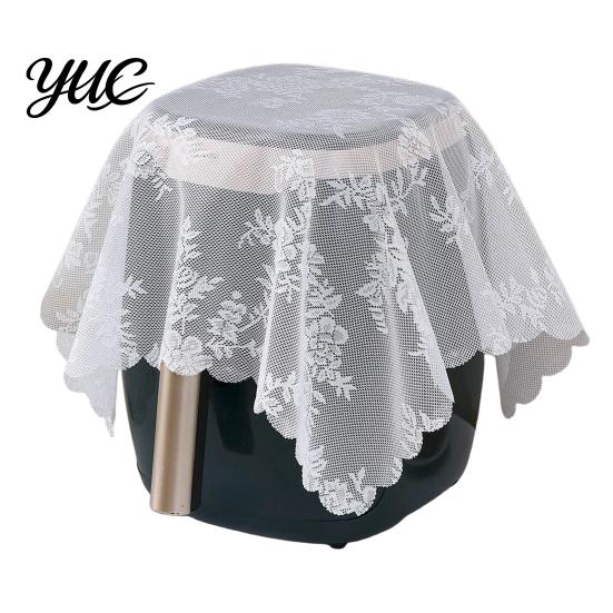 Kitchen Countertop Dust Protector White Lace Cover for Small Appliances, Protective Cloth Dining Table Vintage Hollow Embroidery Tablecloth,