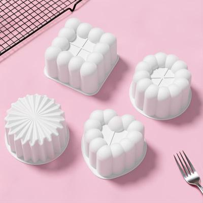 Silikon Mousse Kek Kalıbı Çiçek Kalp Yıldız Şekli Mutfak Pişirme Puding Kabı Çikolata Yapımı Düğün Partisi Kek Tatlı Kalıbı