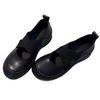 Soft leather version~ platform-soled sports ballet shoes women's versatile leather cross-strap round head single shoes retro Mary Jane shoes