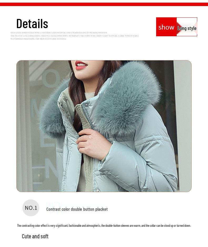 Winter Women's Long Cotton Jacket with Fur Collar and Belted Waist