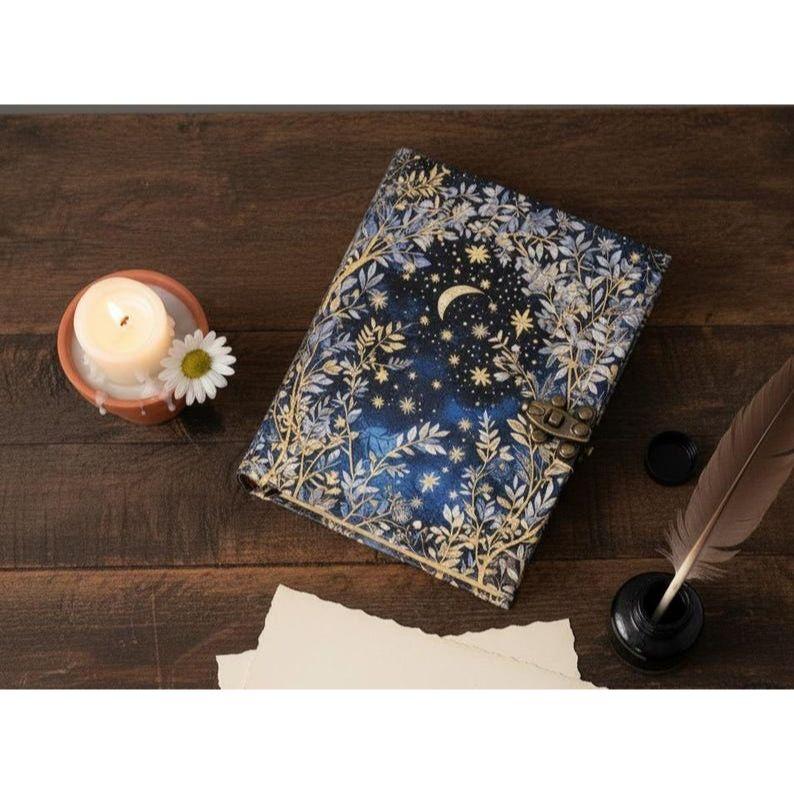 Tree of Life Leather Grimoire Journal: Handmade Spell Book, Antique Paper