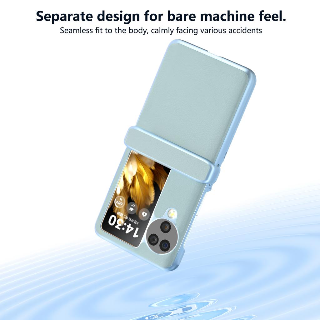 For Oppo Find N3 Flip 5G Case Hinge Protection Leather Coated PC Folding Phone Cover