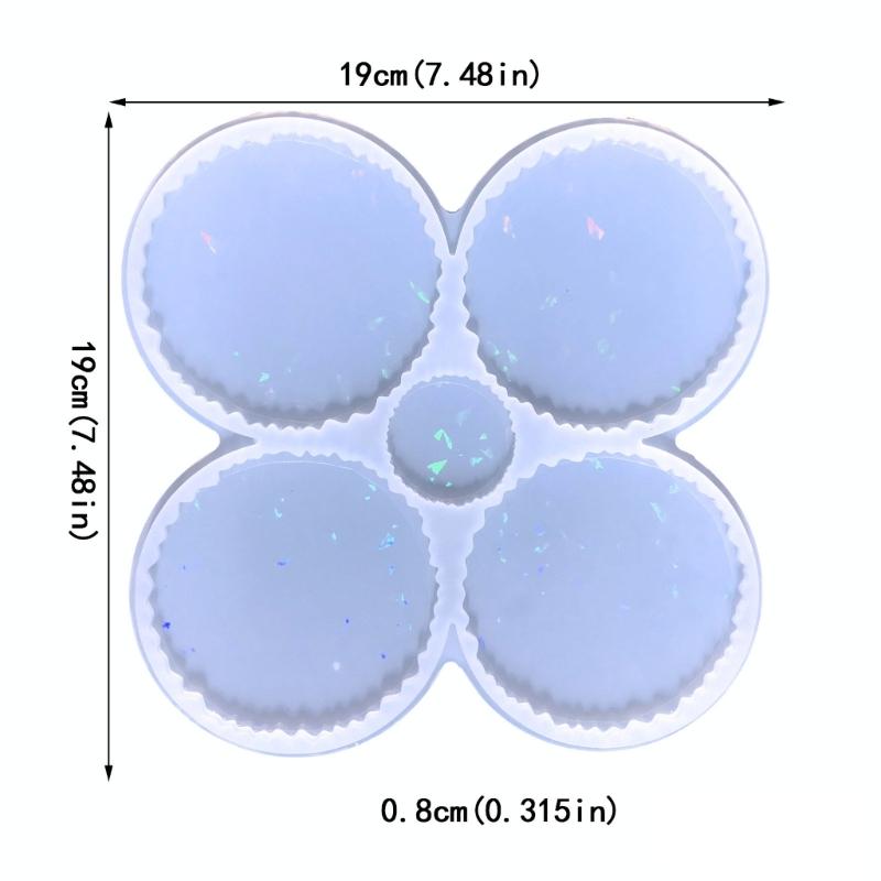 Diy Handmade Mold Coffee Coaster Light Shadow for Creative Silicone Mold Crystal Round Placemat Mold for Diy Crafts