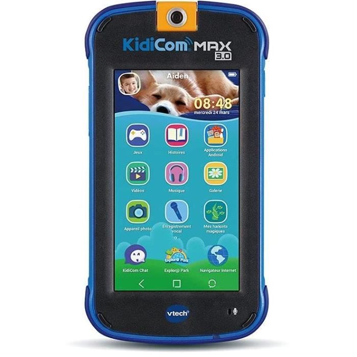 Vtech - kidicom max 3.0 - portable enfant performant - 16 applications/jeux - 8 go - bleu