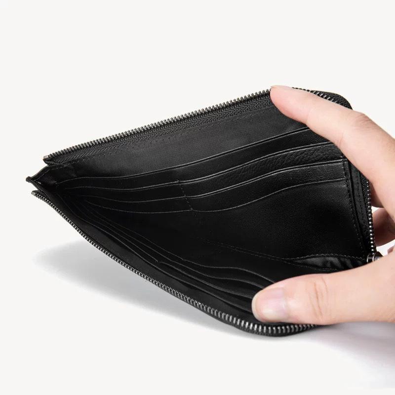 New Leather Wallet Tiktok Same Change Bag Ticket Folder Lamb Skin Card Bag Certificate Card Bag Lady Card Bag Long