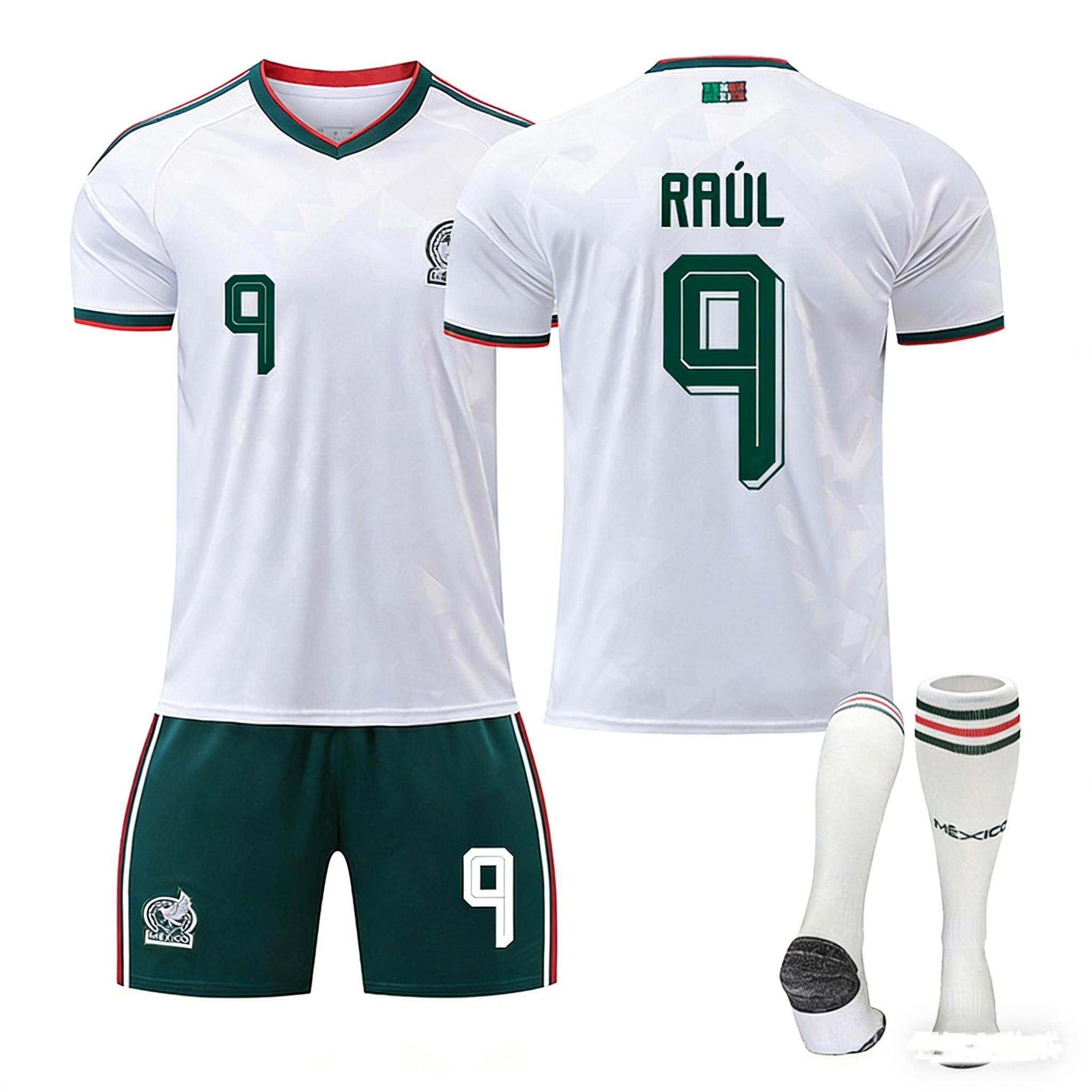 

2026 FIFA World Cup Mexico Away #9 RAÚL Sport Training Jersey Set with Socks Teens Kids Adults Football Kits 16