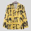 INCERUN Oversized Men Lapel Neck Long Sleeve Print Casual Loose Thin Blazer Coats