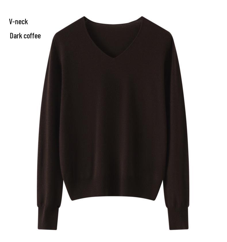 Women's 100% Pure Wool Seamless Knit Sweater, Machine Washable, Round Neck Spring Top