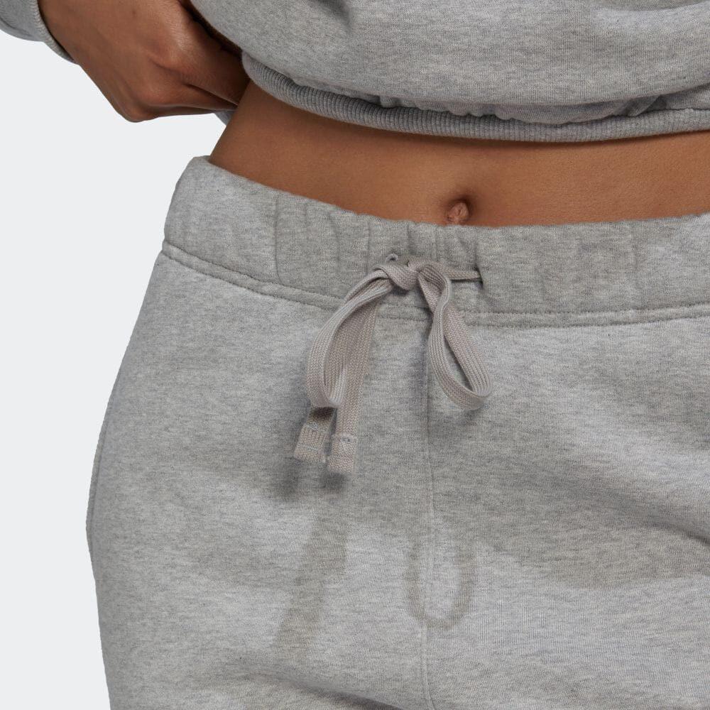 adidas Knitted Sweatpants Women's Gray Moderate Cuffed Pants HG4363