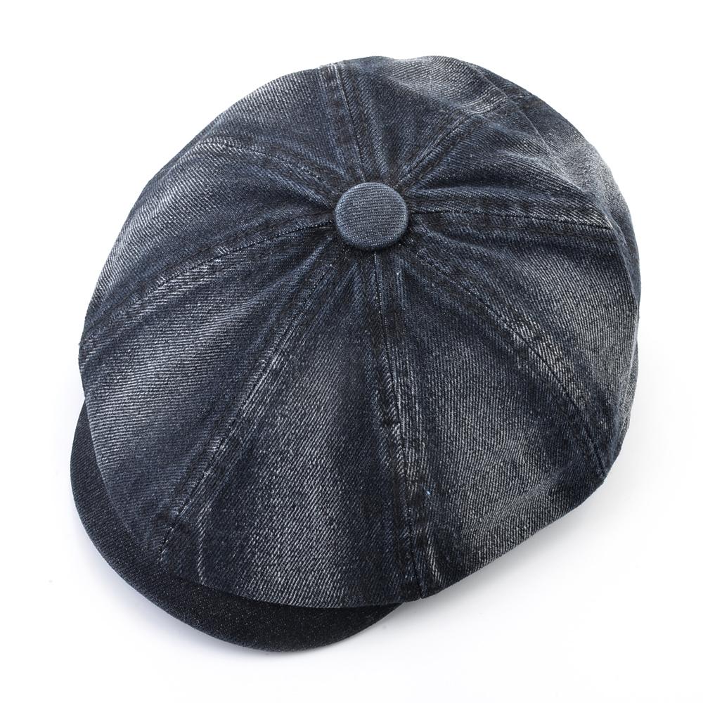 Men'S Beret Hat New Fashion Newsboy Caps Male Outdoor Streetwear Berets Washed Denim Peaked Cap Men Casual Vintage Boina Hats