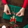 Reusable Wood Holiday Ornaments Hanging 2D Wooden Flat Decorations 6/10/12/24/36PCS Angel Christmas for Xmas Window Display Props Tree Wall