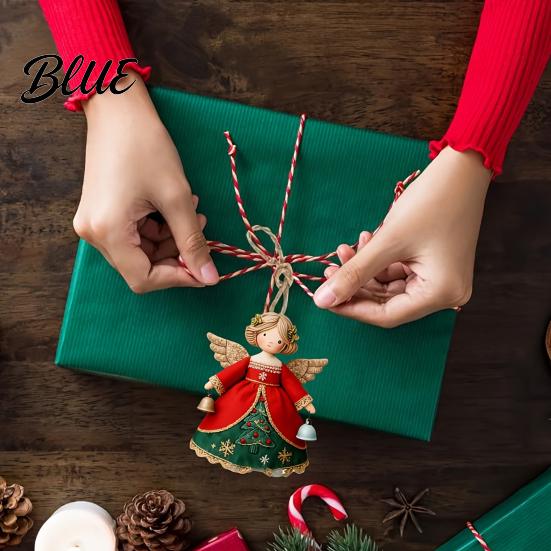 Reusable Wood Holiday Ornaments Hanging 2D Wooden Flat Decorations 6/10/12/24/36PCS Angel Christmas for Xmas Window Display Props Tree Wall