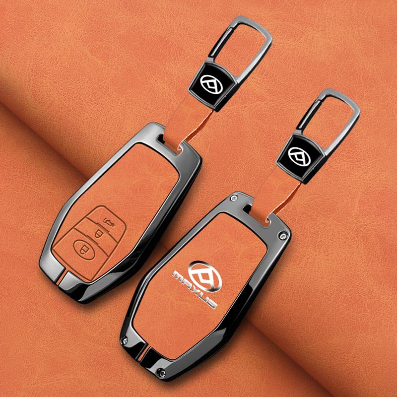 Zinc Alloy Leather Car Key Fob Case For Saic Maxus T60 G10 G50 V80 Key Case Car Rc Folding Key Fob Case