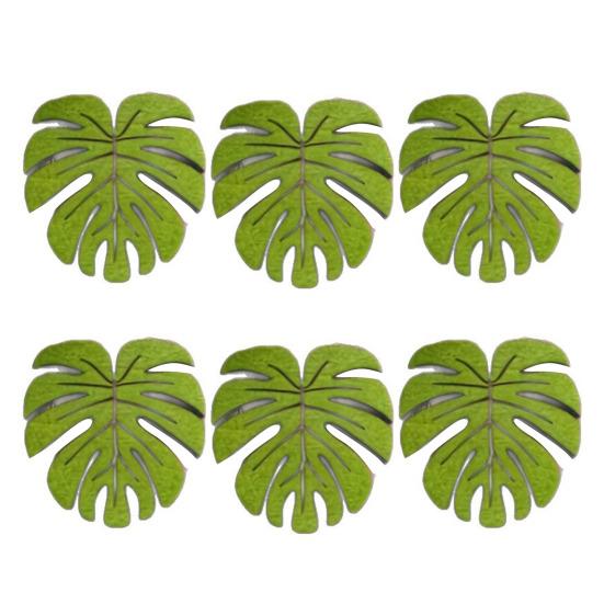 Podtácek Monstera Zelené Listy Podložka pod Nápoje Dřevěný List Želvy Tropický Podtácek pro Havajské Luau Tiki Bar Plážová Dekorace Stolu